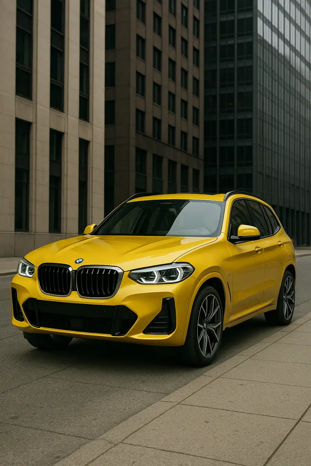 BMW oil change service for X3 on city streets