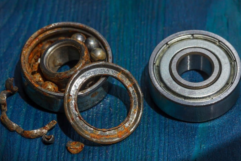 Rusted or Contaminated Wheel Bearing Caused by Rough Driving Conditions