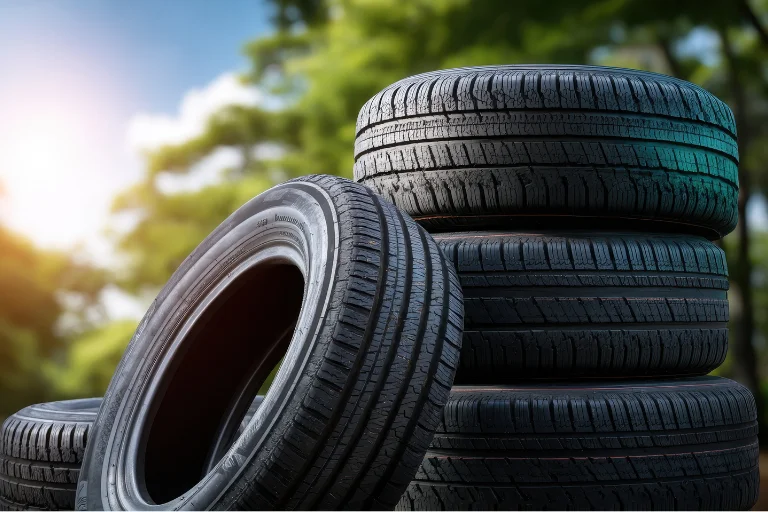 The Difference Between Front-End Alignment and Four-Wheel Alignment 4 Close-Up of Uneven Tire Wear of a Car