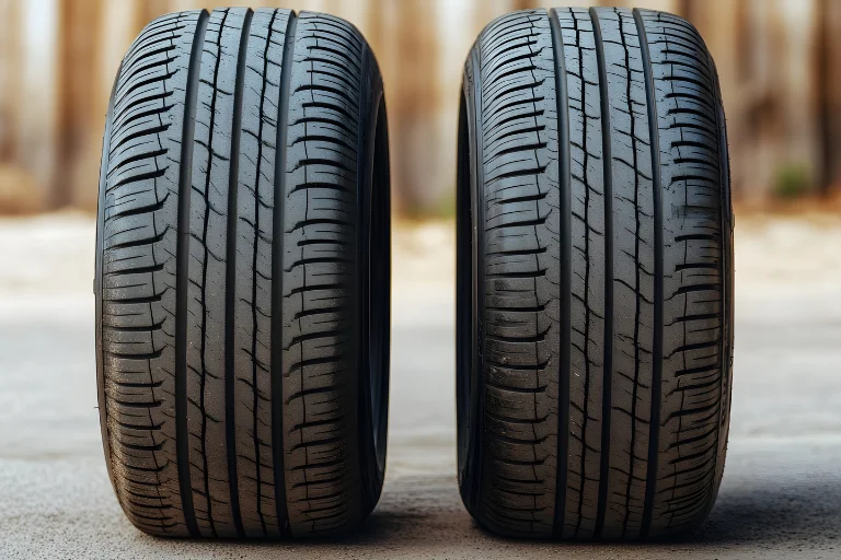 Top 5 Reasons Your Steering Wheel Shakes While Driving 2 Close-Up of Worn Tires of a Car