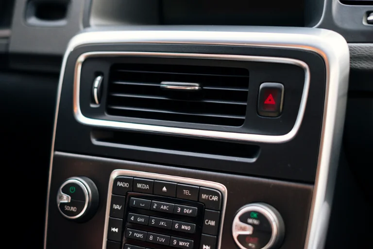 Close-up of the Car AC Vents Showing Reduced Airflow