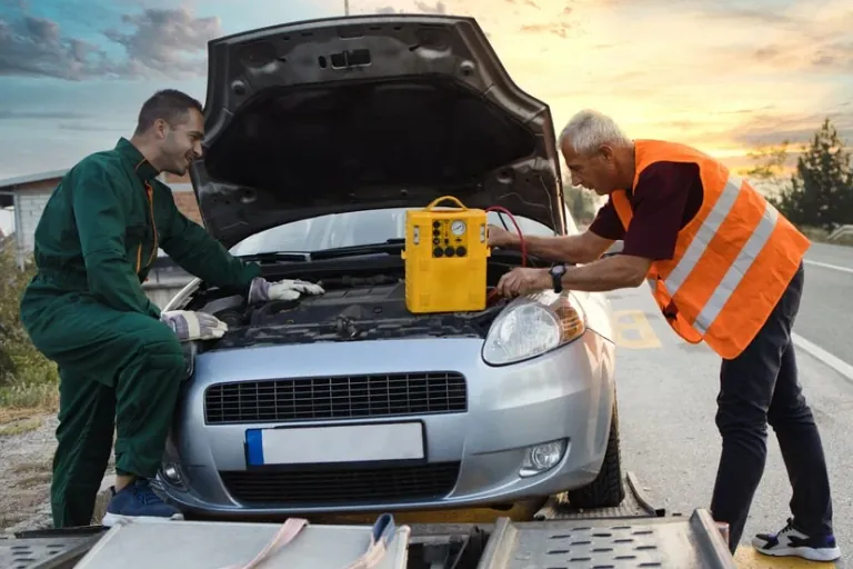 A Mechanic Inspecting an Engine for a Commercial Vehicle