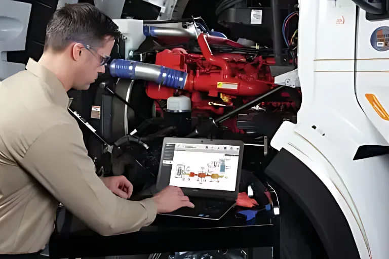 Mobile Mechanic Fleet Service USA — Multi-Vehicle Repair Plans 4 A Mobile Mechanic Working at a Job Site with Diagnostic Equipment