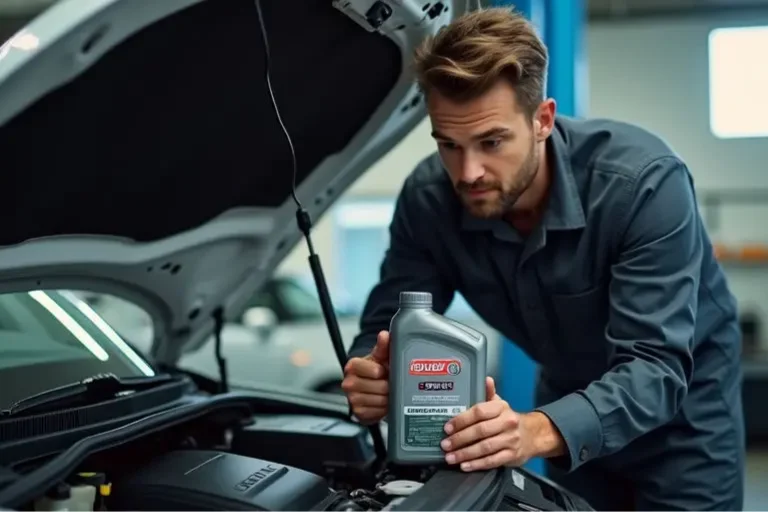 A Mechanic Checking the Oil and Fluid on the Shuttle Engine