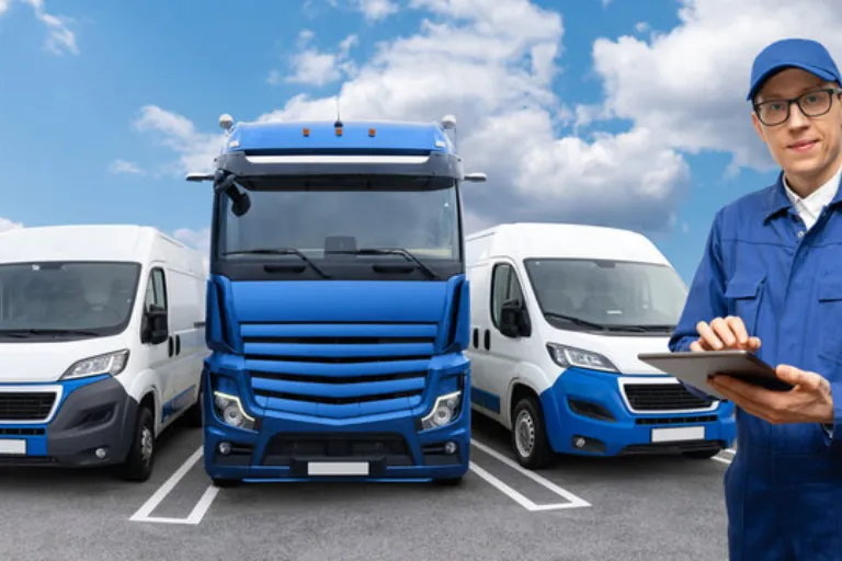 Fleet of Commercial RVs Parked for Maintenance Inspection