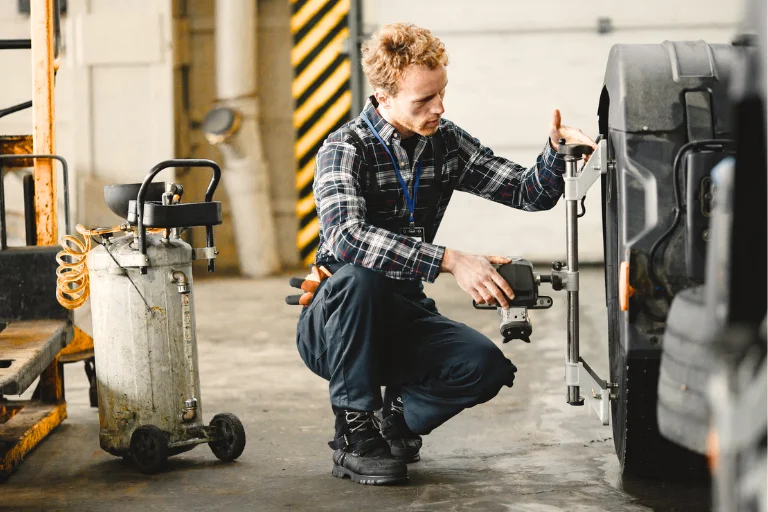 A Mobile Mechanic Servicing a Van On-Site