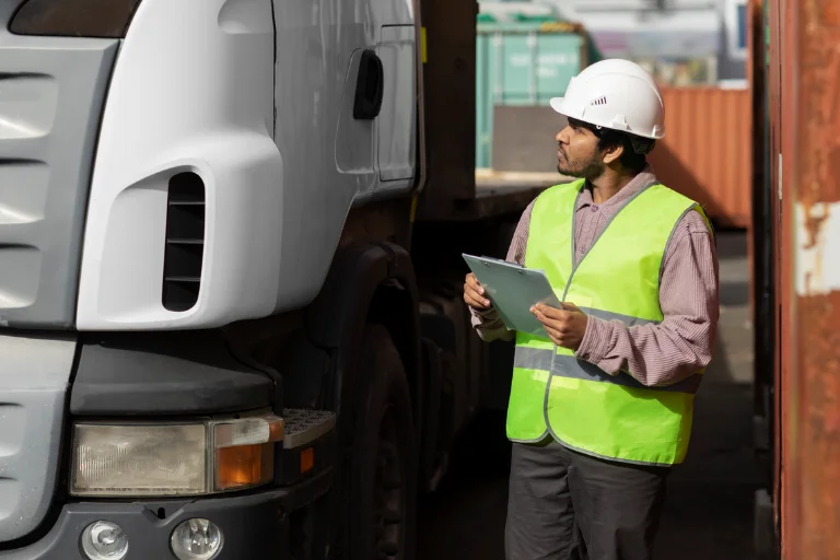 DOT inspection of commercial utility truck safety systems