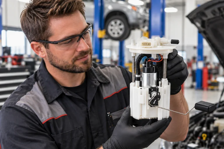 Fuel Pump Replacement Cost - Signs of a Failing Fuel Pump 2 Close-up view of a mechanic showing a car fuel pump assembly