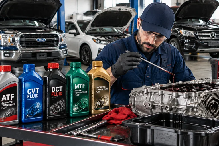 Different transmission fluid types affecting service cost requirements